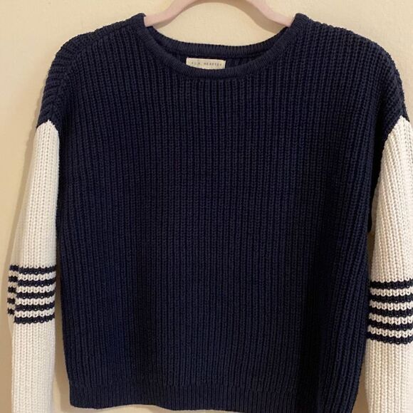 LA Hearts Sweater Navy and white  Pullover Cropped Size  XS - Picture 2 of 7